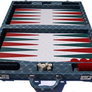 Dal Negro Teal Prestige Tournament 21-inch Backgammon Set