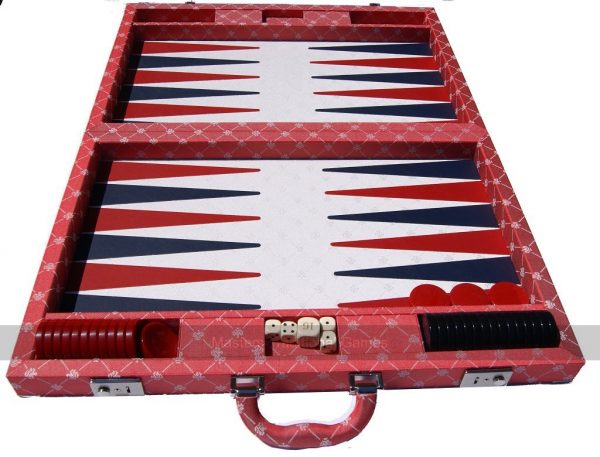 Dal Negro Red Prestige 21-inch Tournament Backgammon Set