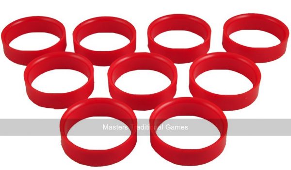 Set 9 Bar Billiards hole lining rings - red
