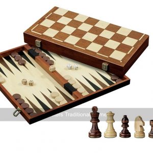 Philos Chess, Backgammon & Draughts Set - 40cm