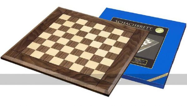 Walnut and Maple Wood Chessboard 50cm (with 50mm squares)