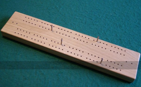 Chunky Hand-Made Oak Cribbage Board