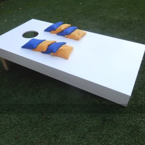 Cornhole Garden Set, Solid White, Half Set (1 Board, 8 Bags)