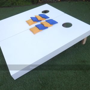 Cornhole Garden Set, Solid White, Full Set (2 Boards, 8 Bags)