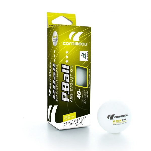 3 x Cornilleau ABS Evolution 40mm Table Tennis Balls