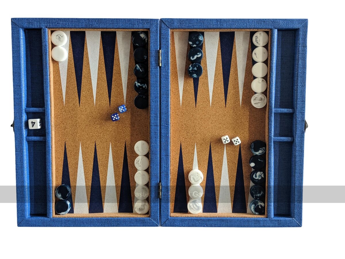 Crisloid Anchor Blue 13-inch Travel Backgammon Set