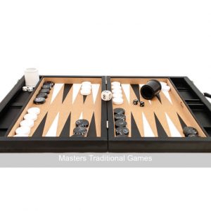 Crisloid Classic Black 21-inch Tournament Attaché Backgammon Set