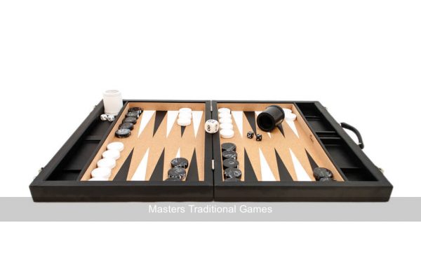 Crisloid Classic Black 21-inch Tournament Attaché Backgammon Set
