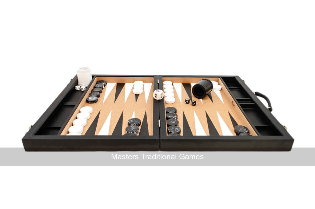 Crisloid Classic Black 21-inch Tournament Attaché Backgammon Set