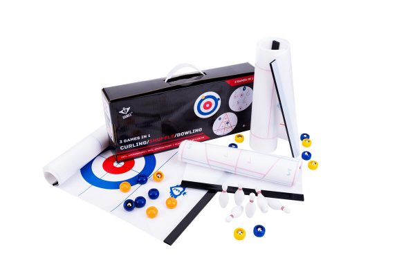 3-in-1 Curling, Table Shuffleboard and Bowling Game - 120cm