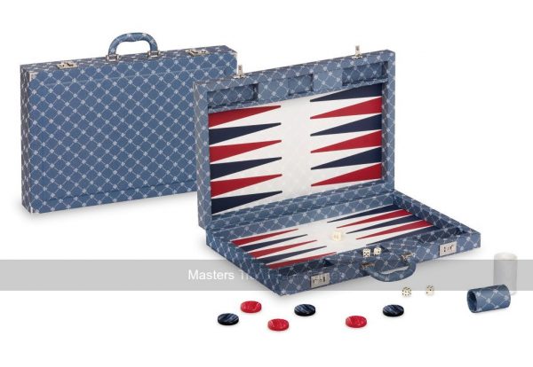 Dal Negro Blue Prestige Tournament 21-inch Backgammon Set