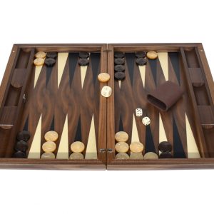 Dal Negro York Walnut 19-inch Backgammon Set