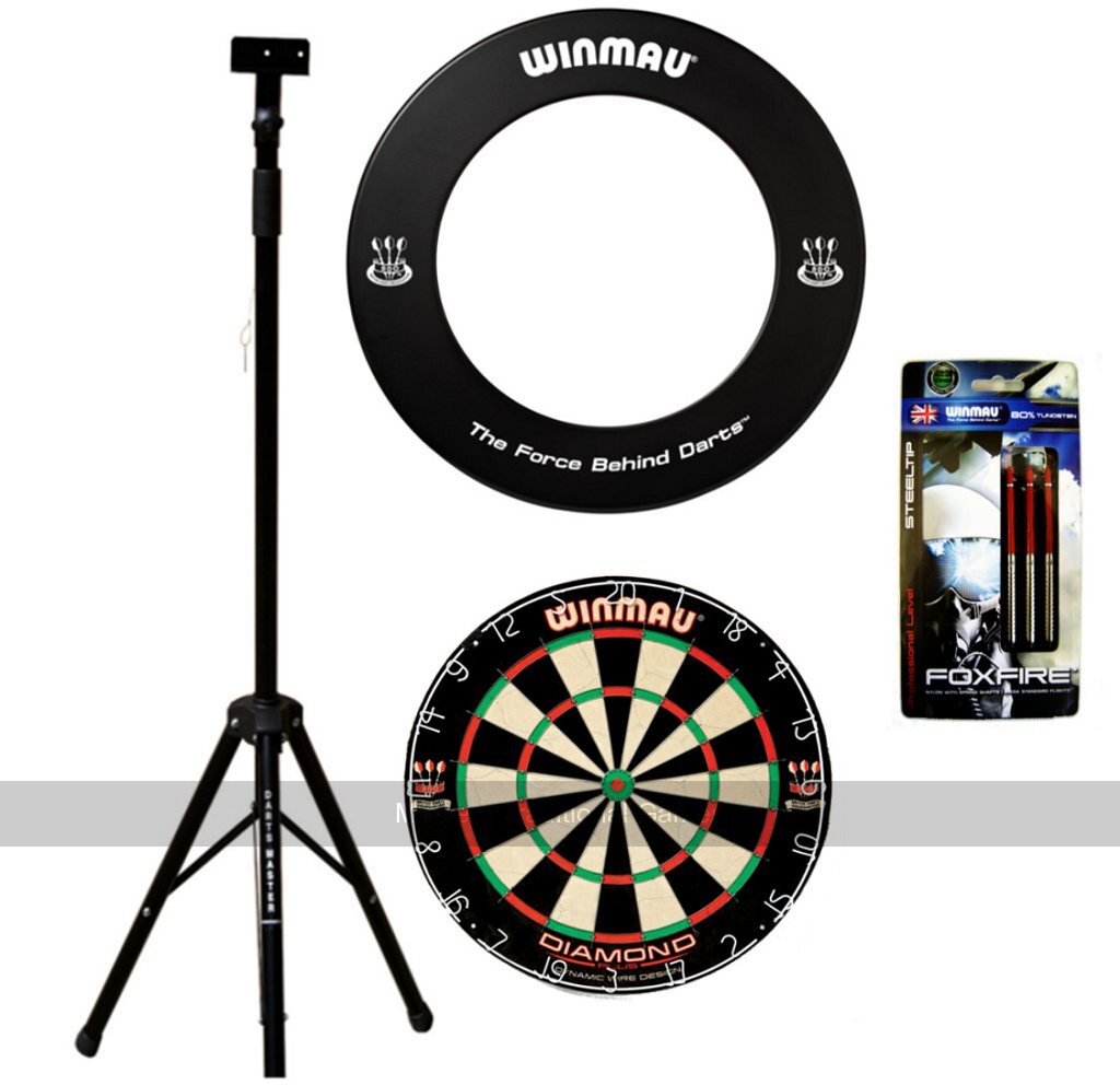 Darts Master Dartboard Stand Bundle - Stand, Board & Surround