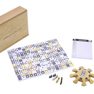 Deluxe Double 12 Mexican Train Dominoes in Wooden Box