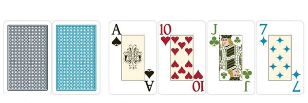 Desjgn Classic Circle Playing Cards (grey/turquoise set, bridge-size)