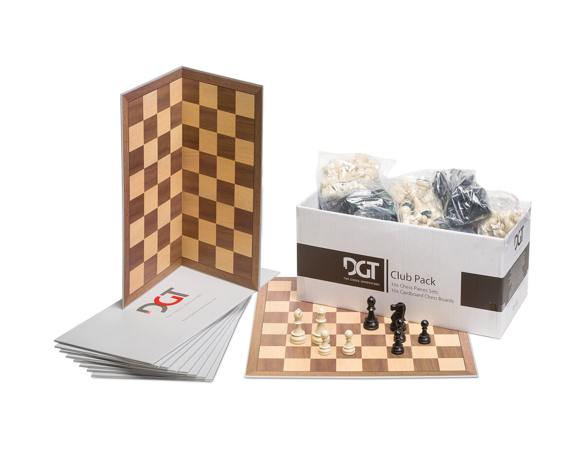 DGT Club Pack (10 x Boards & 10 x 95mm Chess Pieces)