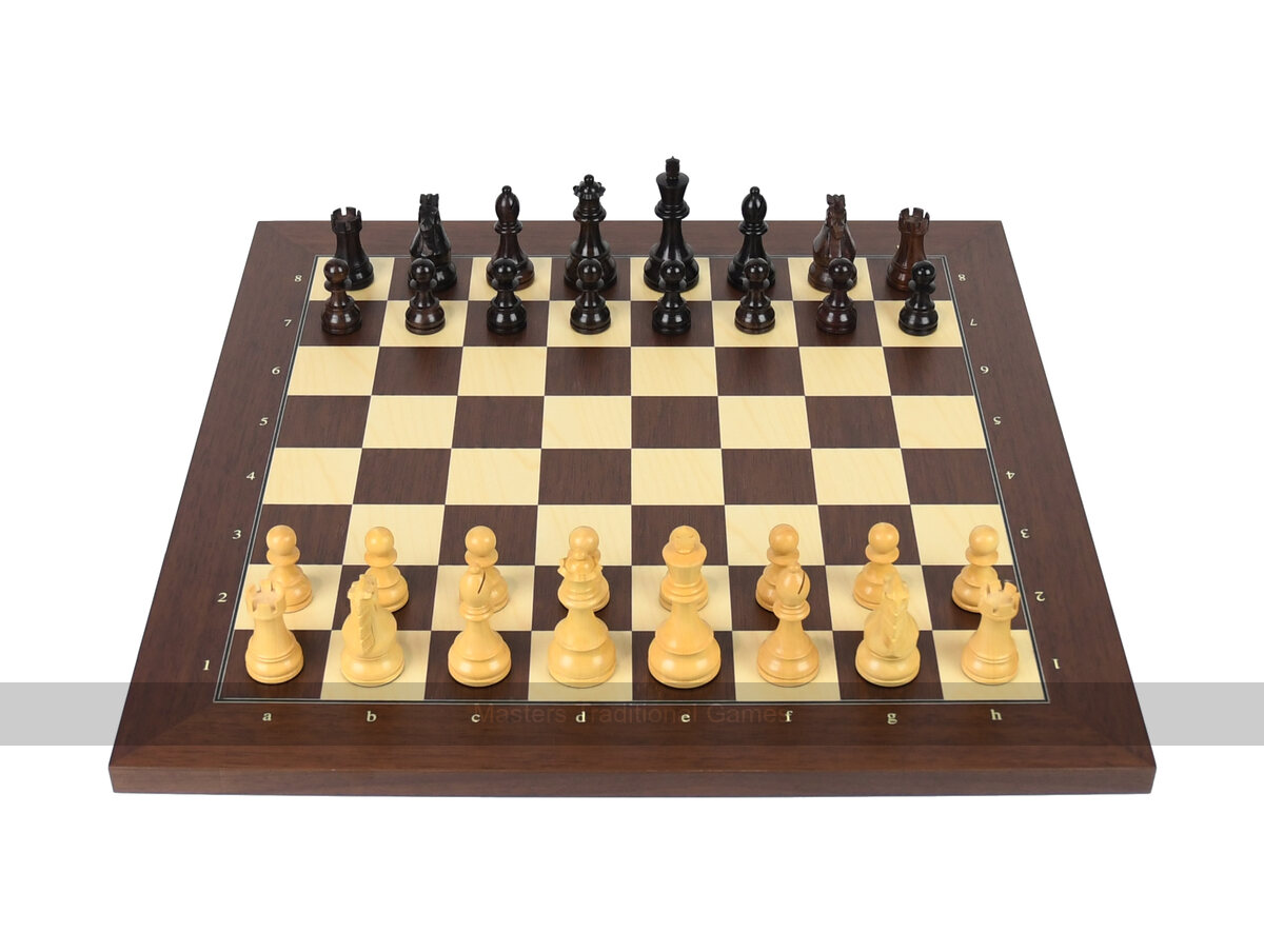 DGT Rosewood USB e-Board with indices - Royal Electronic Chess Pieces