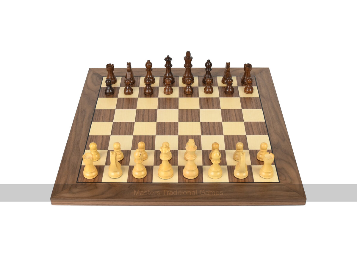 DGT Walnut Chess Board with Timeless Wooden Chess Pieces