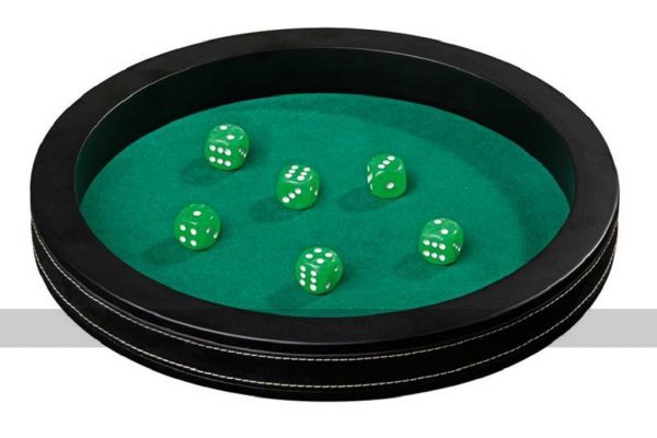 Dice Tray - Extra Large with leatherette decoration