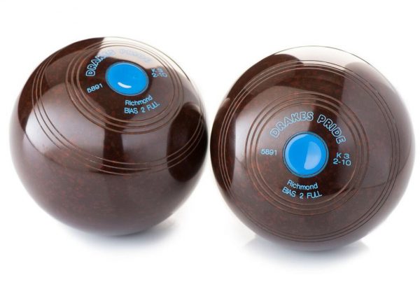 Drakes Pride Richmond Crown Green Bowls - Brown - 2lb 14oz - Mount Colour - Purple