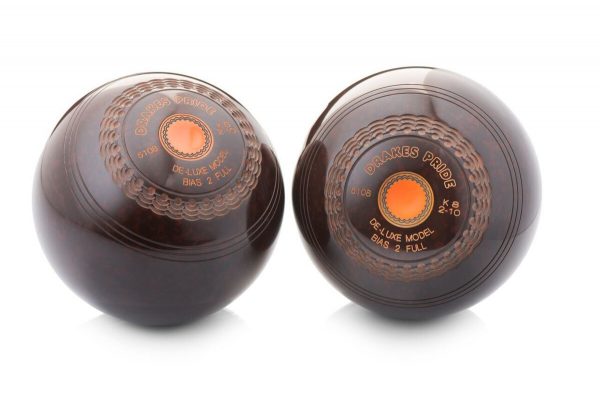 Drakes Pride Deluxe Crown Green Bowls - Brown - 2lb 4oz - Mount Colour - Red