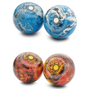 Drakes Pride Harlequin Swirl Richmond Standard Crown Green Bowls (pair, no grips)