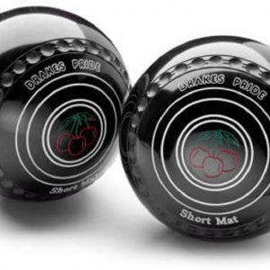 Pair of Drakes Pride Short Mat Bowls - Black - Heavy Weight - Size 4