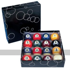 Spots & Stripes Pool Balls - 2 1/4 inch, Engraved, Grade A