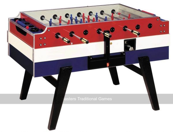 Garlando Red, White & Blue Football Table (Glass top, Coin-op)