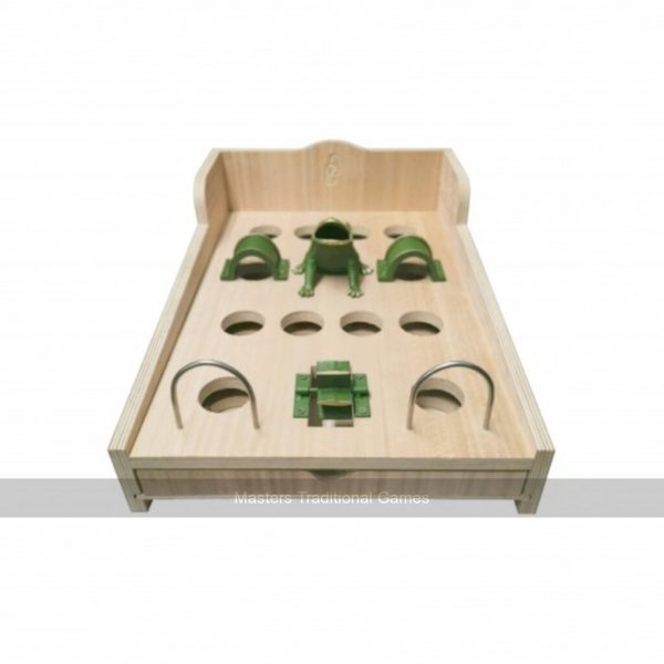 Frog Game - 14 Holes, Cast Iron Frog with Wooden Draw