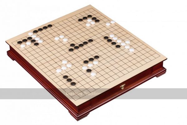 Wooden Go Set with Drawers