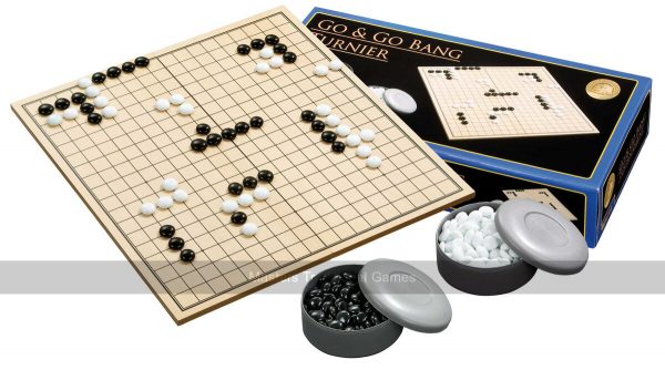 Folding Tournament Go Set- glass stones & plastic bowls