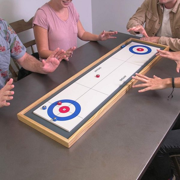 GoSports Table Shuffleboard & Curling 2-in-1 Table Game