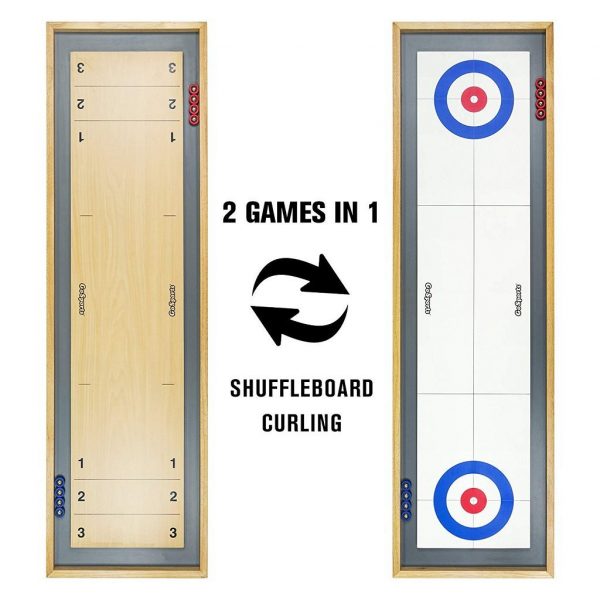 GoSports Table Shuffleboard & Curling 2-in-1 Table Game