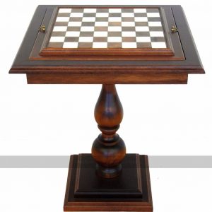 Italfama Beech Wood Chess Table with Alabaster Top