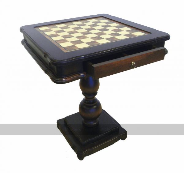 Italfama Luxury Beech Chess Table with Drawer (58cm)