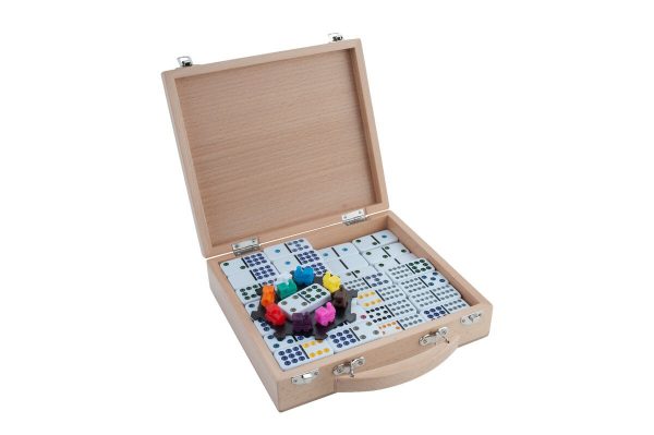 Longfield Games Mexican Train Dominoes in Wooden Case