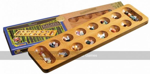 Large 47cm Bamboo Kalaha / Mancala Game by Philos