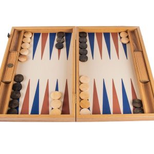 Manopoulos Champagne Beige 19-inch Backgammon Set