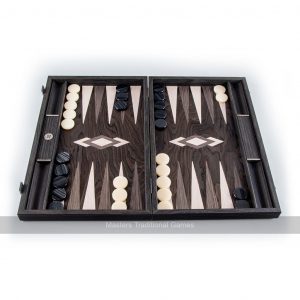 Manopoulos Luxury Ebony Burl 19-inch Backgammon Set