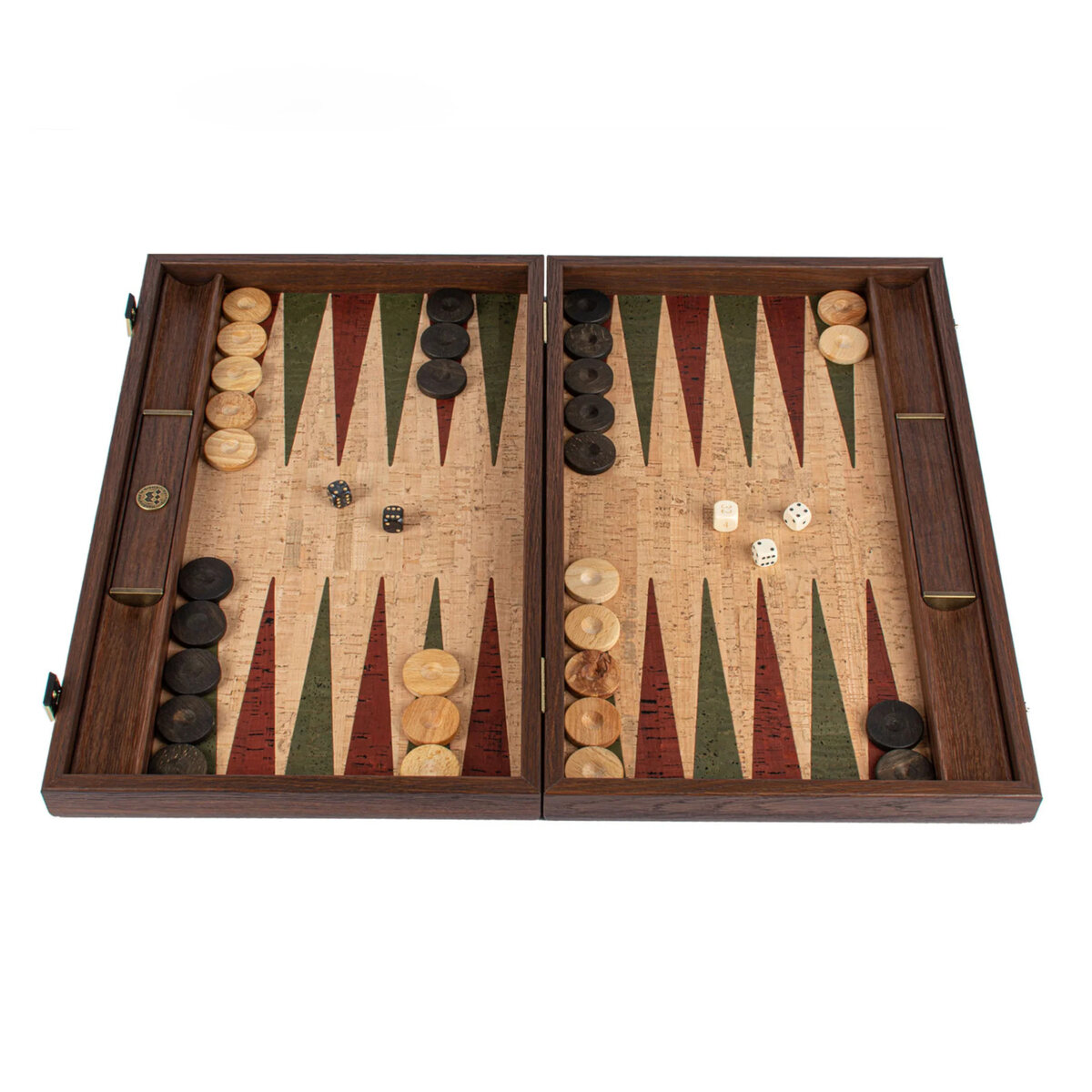 Manopoulos Natural Cork 19 inch Backgammon Set