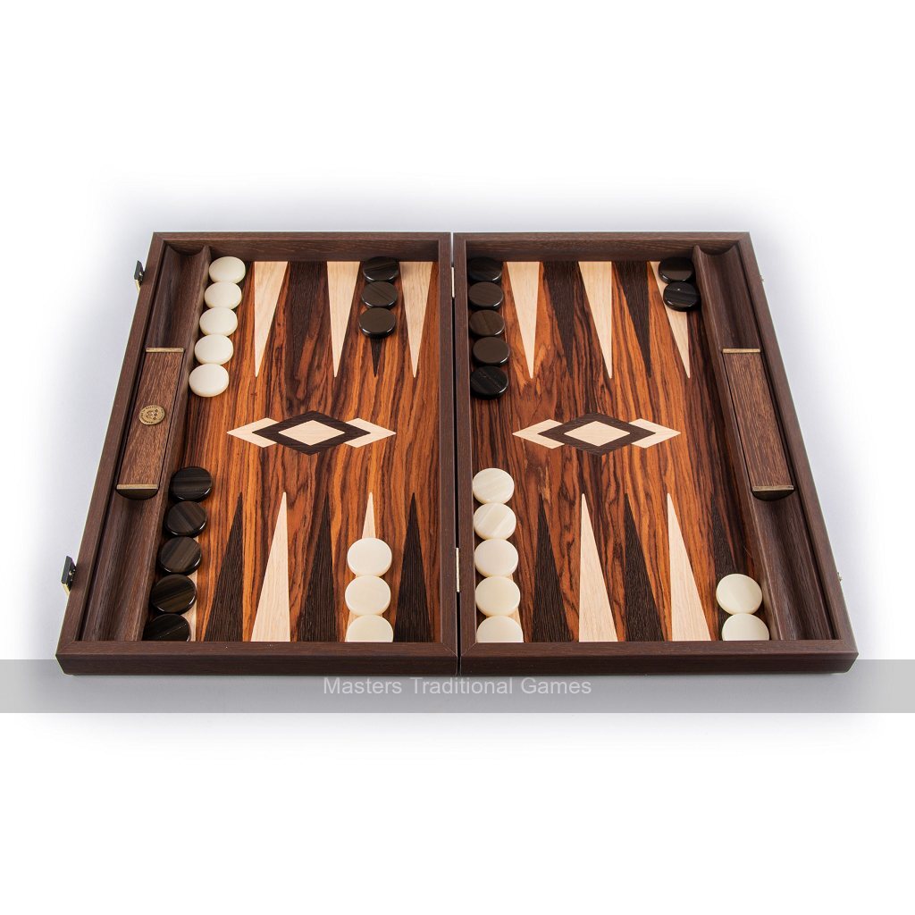 Manopoulos Luxury Palisander Crown Cut 19-inch Backgammon Set