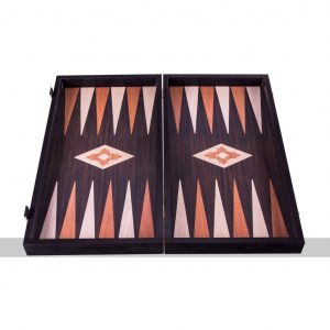 Manopoulos Walnut & Wenge Effect 19-inch Backgammon Set