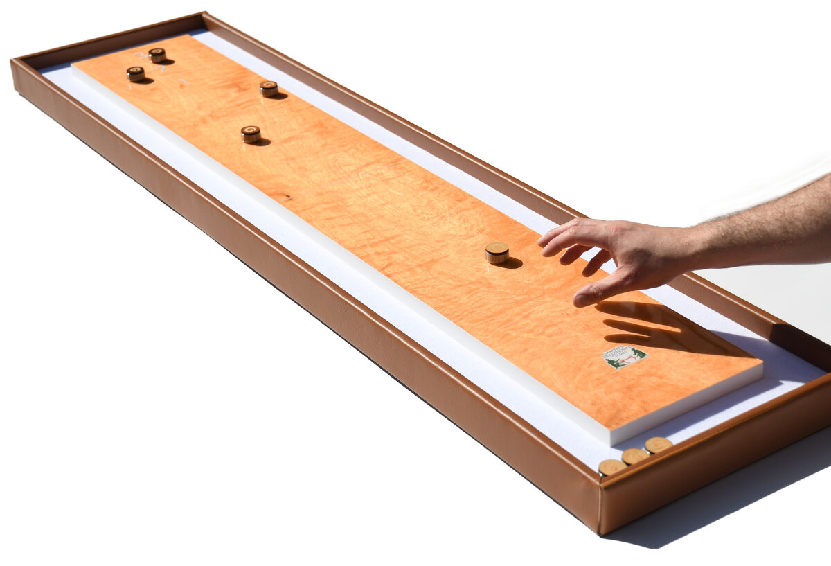 Masters Table Shuffleboard - Beech with Cognac Rim