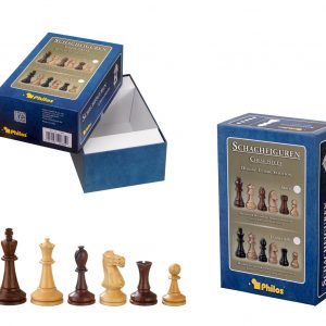 Philos Triple-weighted Sheesham & Boxwood Chess Pieces, 4 inch King