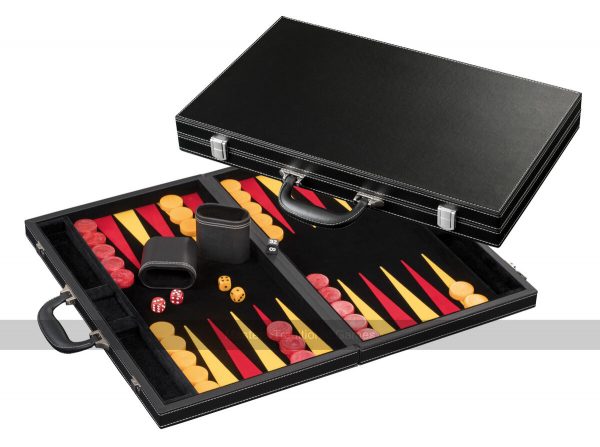 Philos 18-inch Leatherette Backgammon Set, Donousa