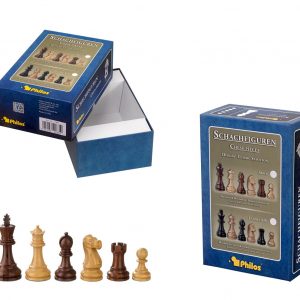 Philos Staunton Chess Pieces (Sheesham & Boxwood, 3.75 inch)