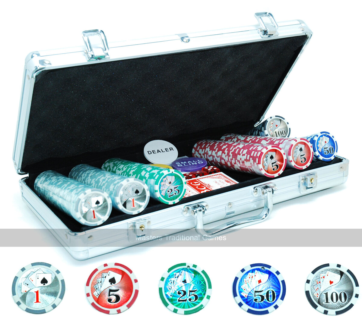Texas Hold'em Deluxe Poker Set in Aluminium Case with 300 Chips
