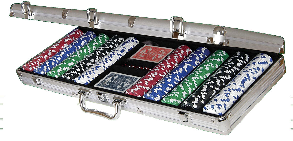 Texas Hold'em Deluxe Poker Chip Set - 500 Chips in Aluminium Case