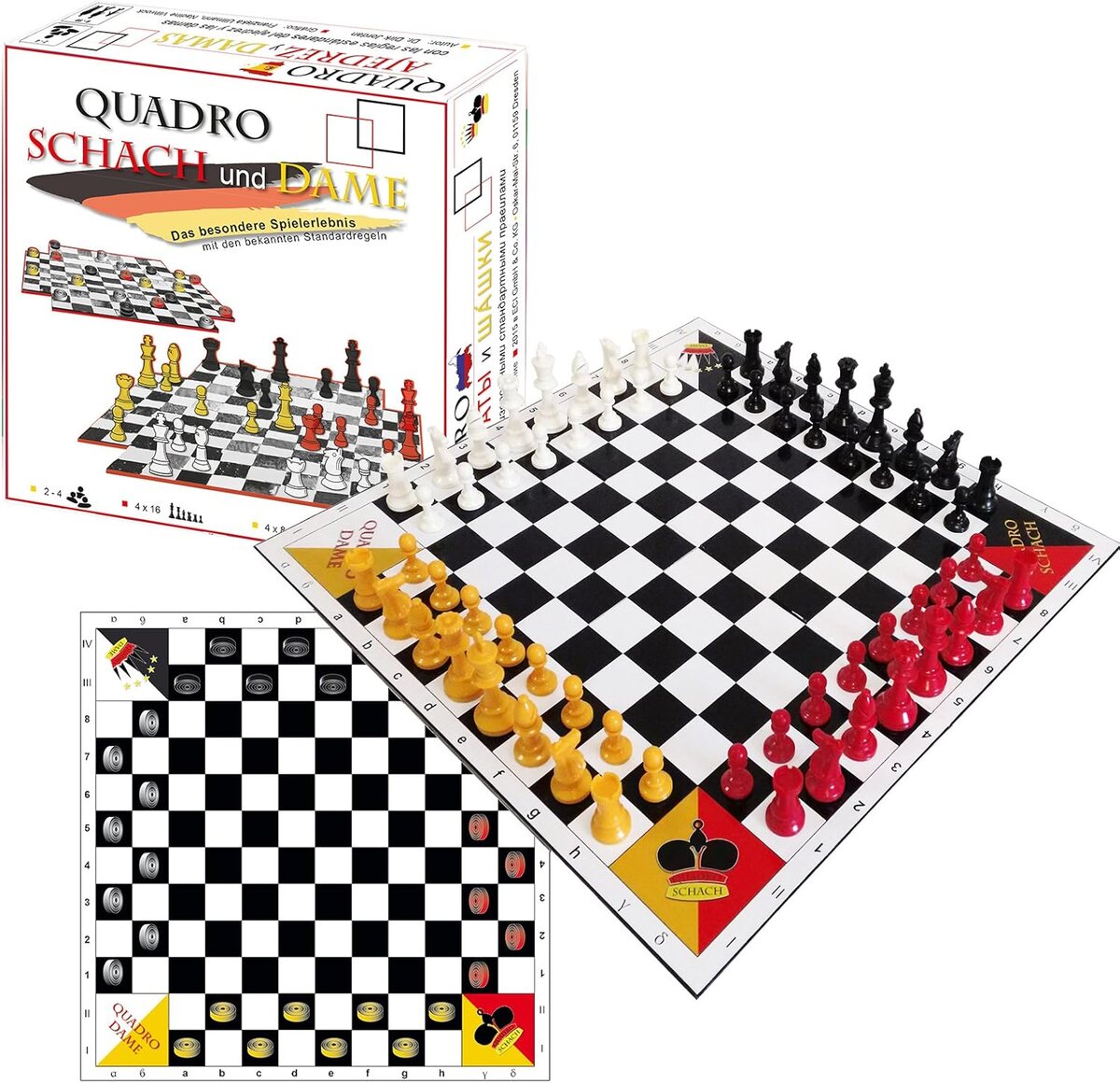 Quadro Chess & Draughts - 4 player